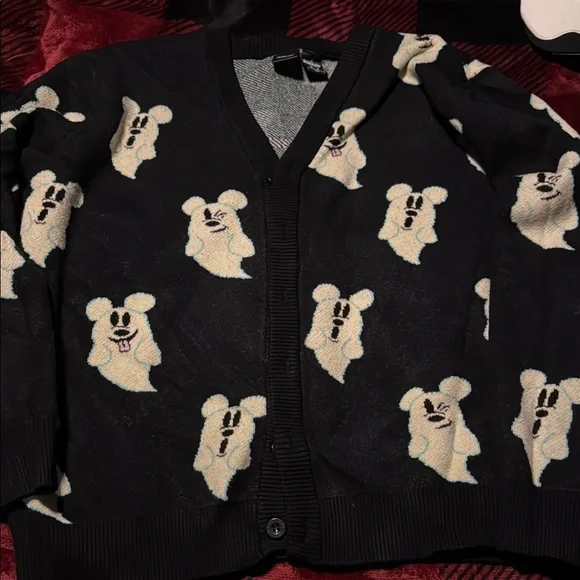 Disney Ghost Patterned Black Cardigan - Picture 3 of 5